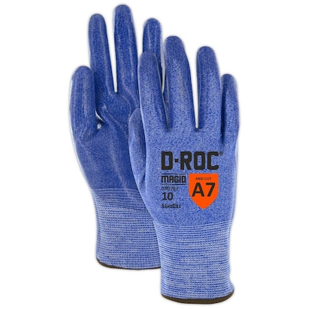 DROC AeroDex Lightweight 13Gauge RepTek Grip Silicone Palm Coated Glove  Cut Level A7